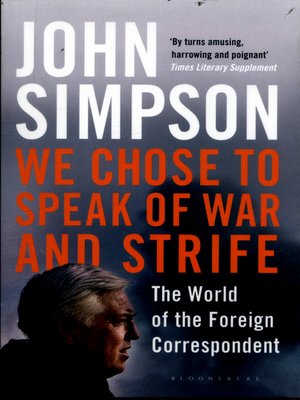 cover image of We Chose to Speak of War and Strife